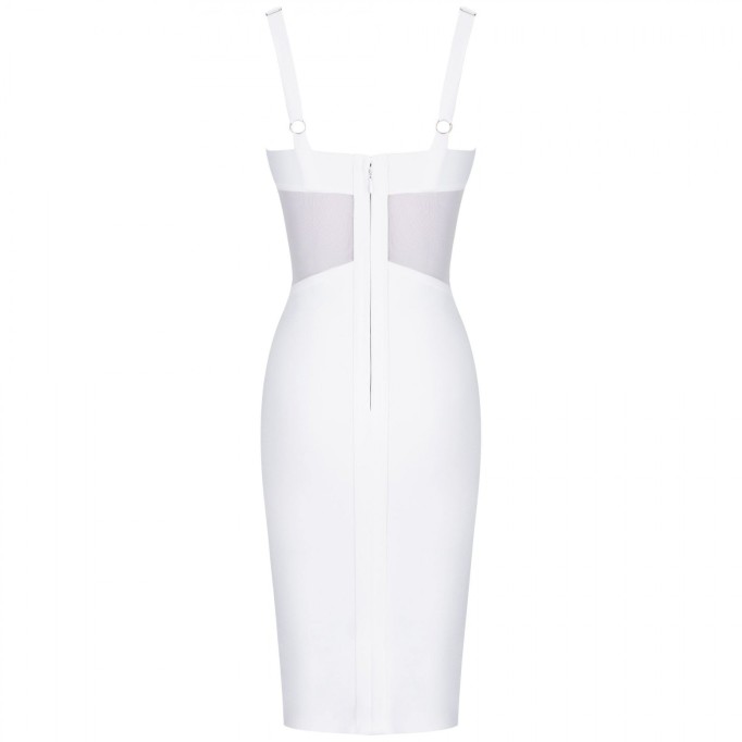 Strappy Sleeveless Mesh Midi Bandage Dress PF19006