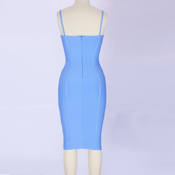 Strappy Sleeveless Striped Over Knee Bandage Dress PF0902