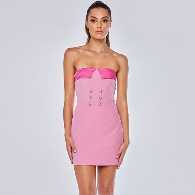 Strapless Sleeveless Mini Bodycon Dress HB6253