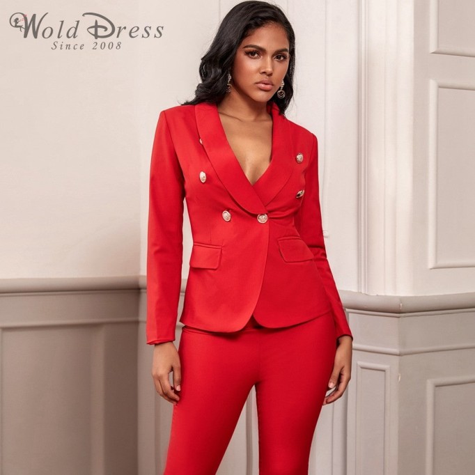 Perlina Red 2 Piece Bodycon Set