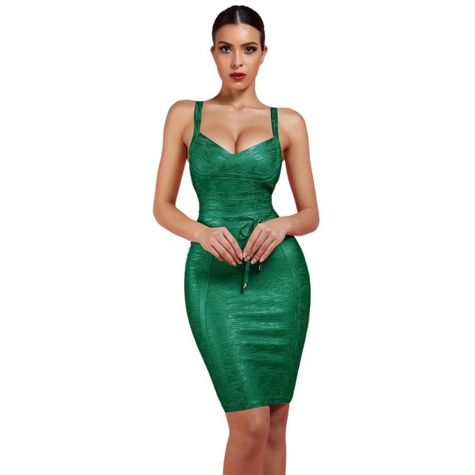 Strappy Sleeveless Lace Up Mini Bandage Dress FDZ003