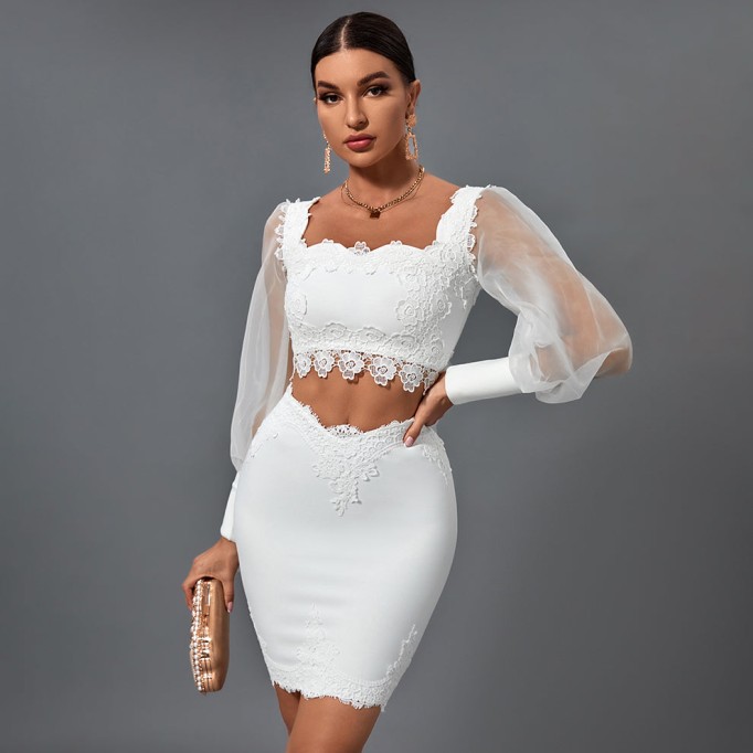 2 Piece Square Collar Cut Out Bandage Set