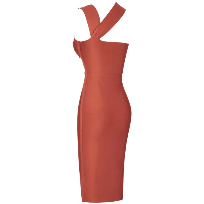 Waist Hollow Asymmetrical Over Knee Bandage Dress