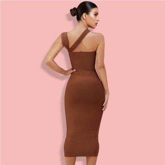 Sleeveless Cut Out Over Knee Bandage Dress PP091406