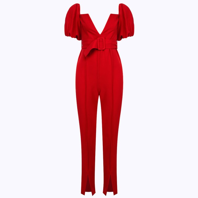 Off Shoulder Short Sleeve Girdle Bodycon Jumpsuit