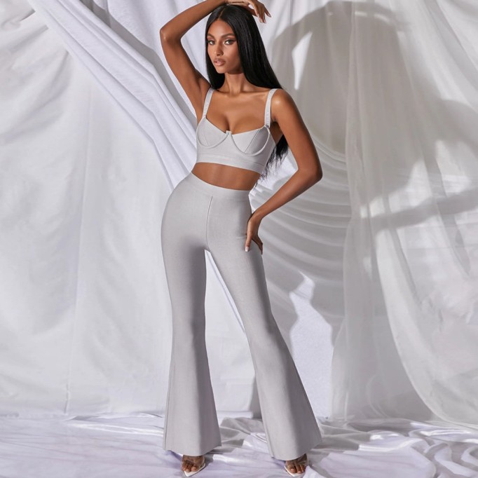 Strappy Sleeveless Exposed Waist Bandage Set