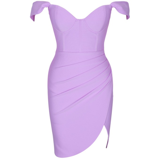 Strappy Frill Midi Bandage Split Dress PF21121