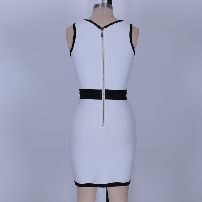 Strappy Sleeveless Metal Studded Mini Bandage Dress PF21109