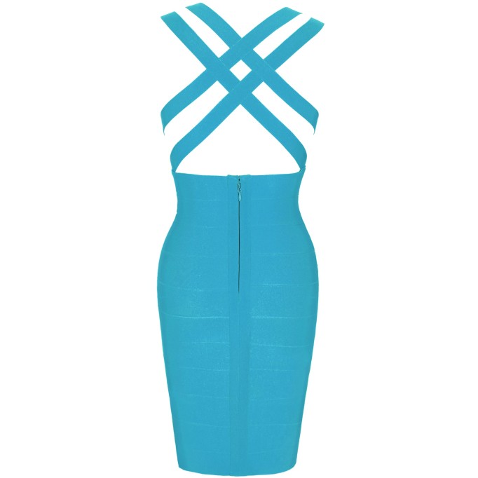 V Neck Sleeveless Hollow out Mini Bandage Dress