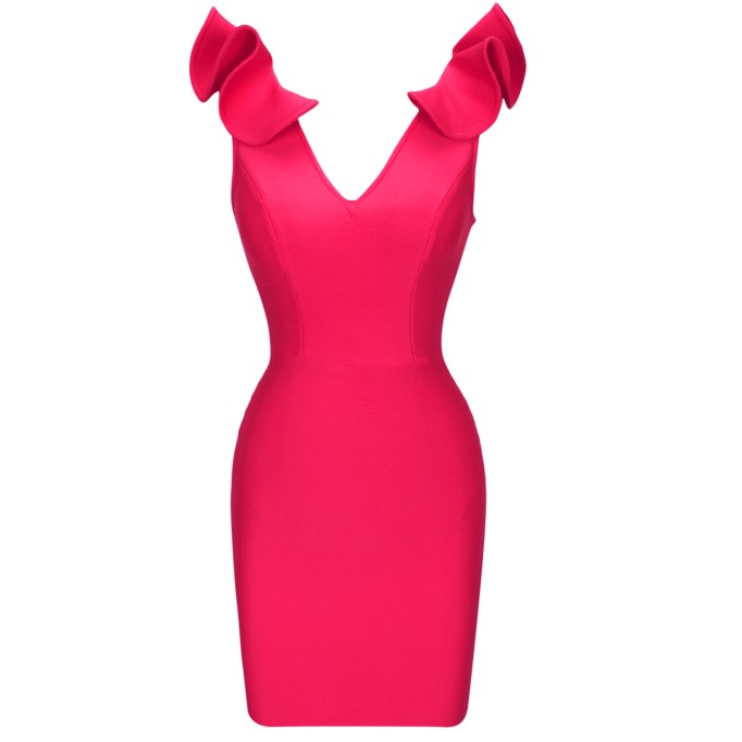 V Neck Sleeveless Mini Bandage Dress PF21303