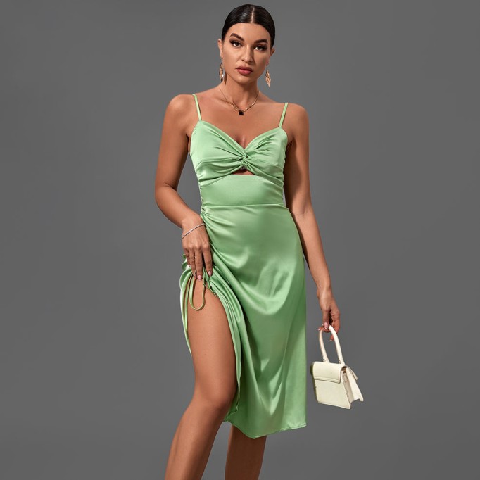 Strappy Sleeveless Cut Out Midi Bodycon Dress