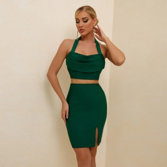 Halter Sleeveless Backless Bandage Set