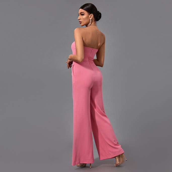 Strapless Plain Bodycon Jumpsuit