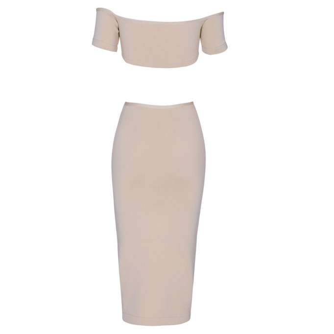 Halter Short Sleeve Cut Out Midi Bandage Dress