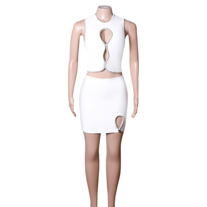 Round Neck Sleeveless Cut Out Bandage Set