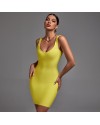 Strappy Sleeveless Plain Mini Bandage Dress