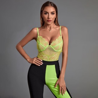 Green and Black Bandage Set (Bodysuit&Pants)