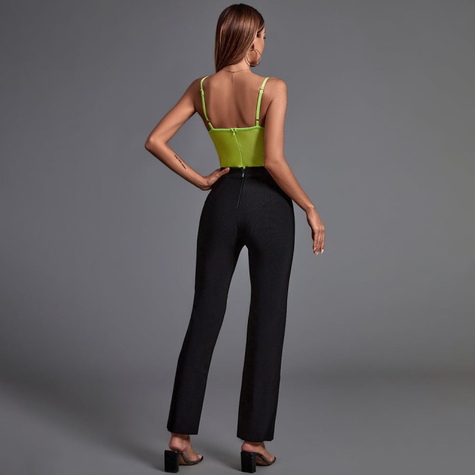 Green and Black Bandage Set (Bodysuit&Pants)