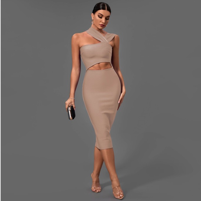 Sleeveless Cut Out Over Knee Bandage Dress