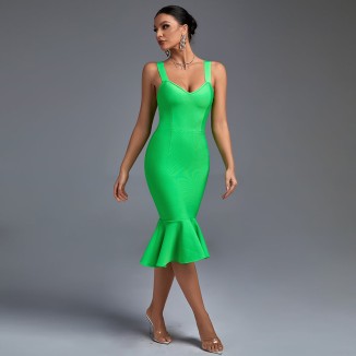 Fishtail Over Knee Bandage Dress