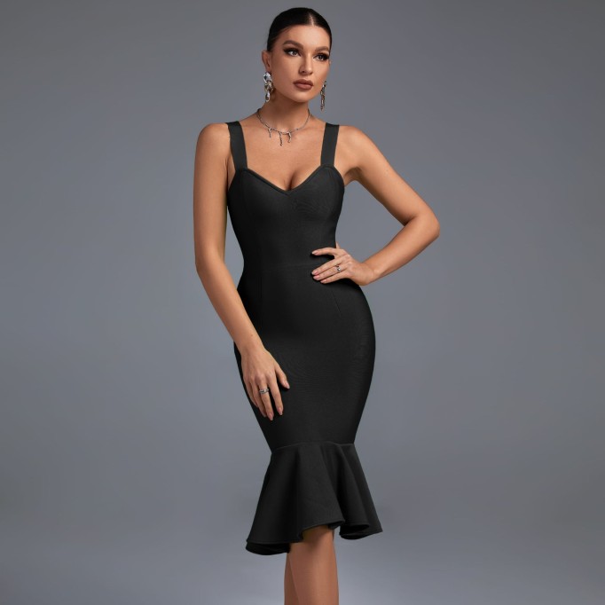 Fishtail Over Knee Bandage Dress