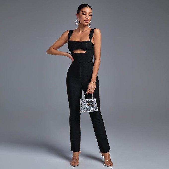 Strappy Hollow Out Bandage Jumpsuit