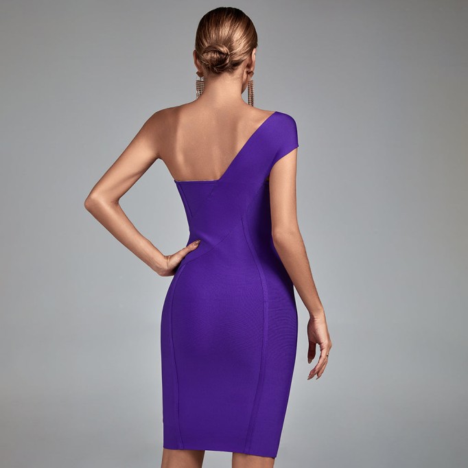 One Shoulder Asymmetrical Bandage Dress