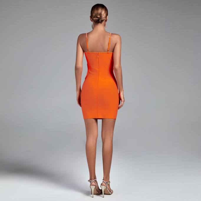 Asymmetric Cut Out Mini Bandage Dress