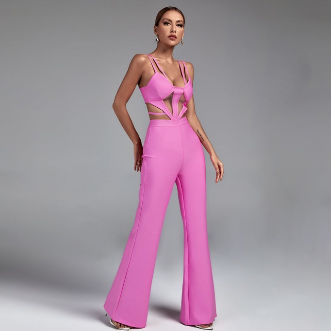 Strappy Cutout Bandage Jumpsuit