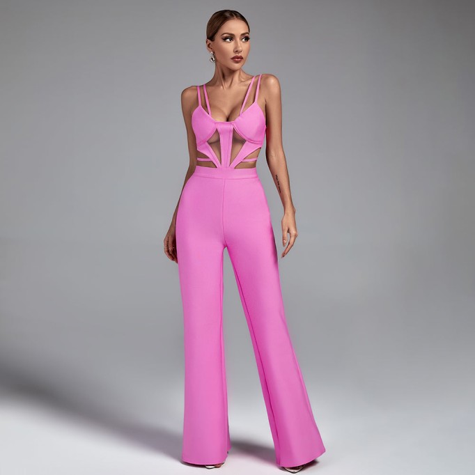 Strappy Cutout Bandage Jumpsuit