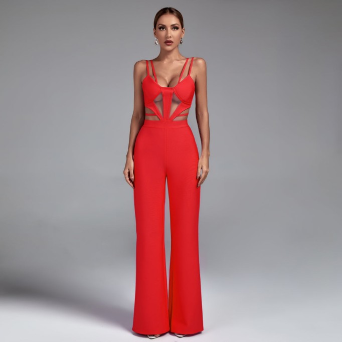 Strappy Cutout Bandage Jumpsuit