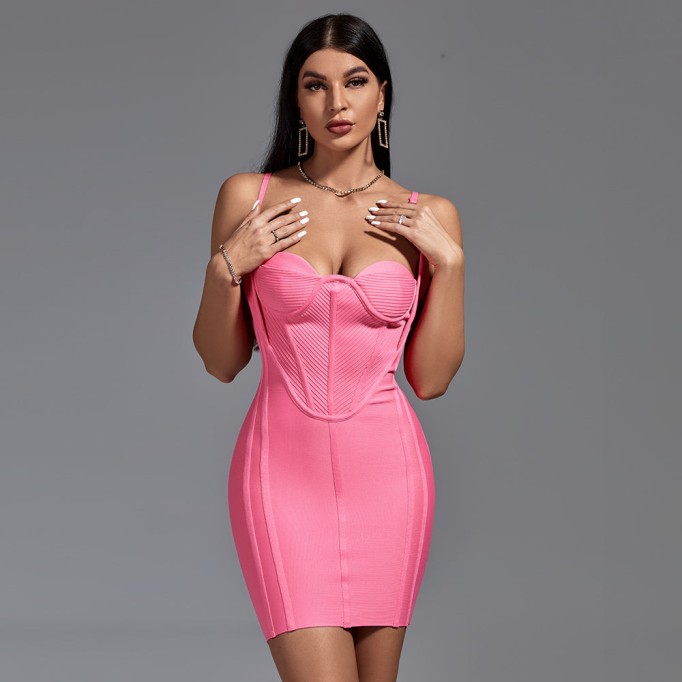 Strappy Mini Striped Bandage Dress