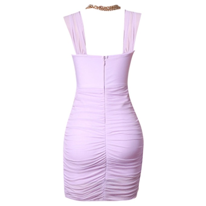 Strappy Sleeveless Midi Chain Bandage Dress PZC2002