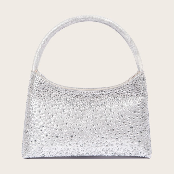 Party Silver Hot Diamond Underarm Bag