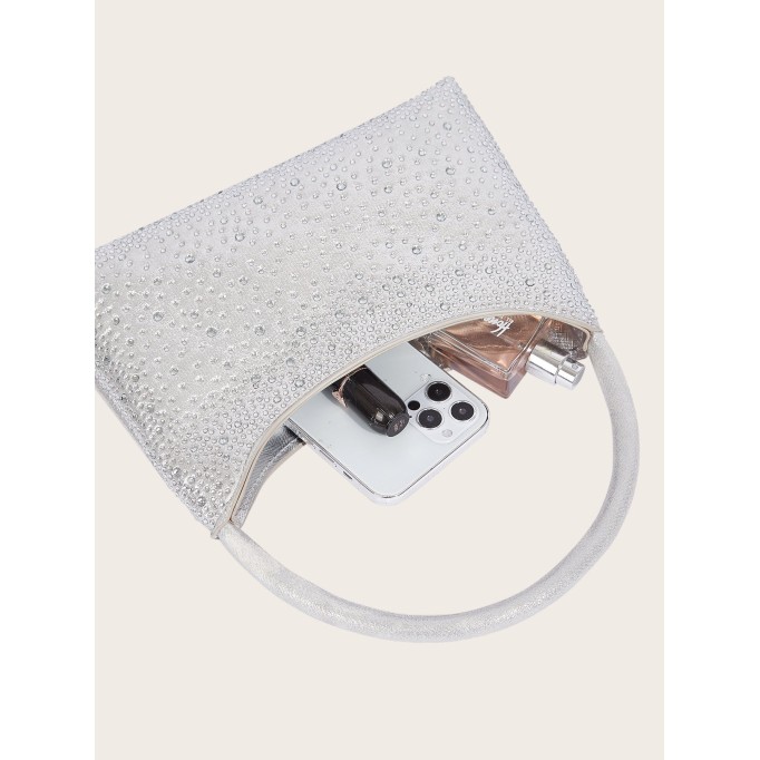 Party Silver Hot Diamond Underarm Bag