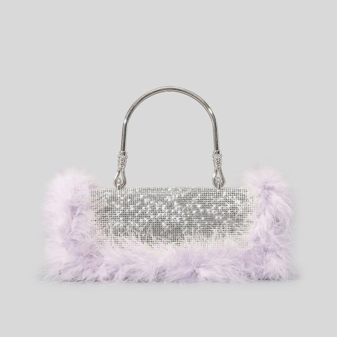 Mink Fur Diamond Evening Bag