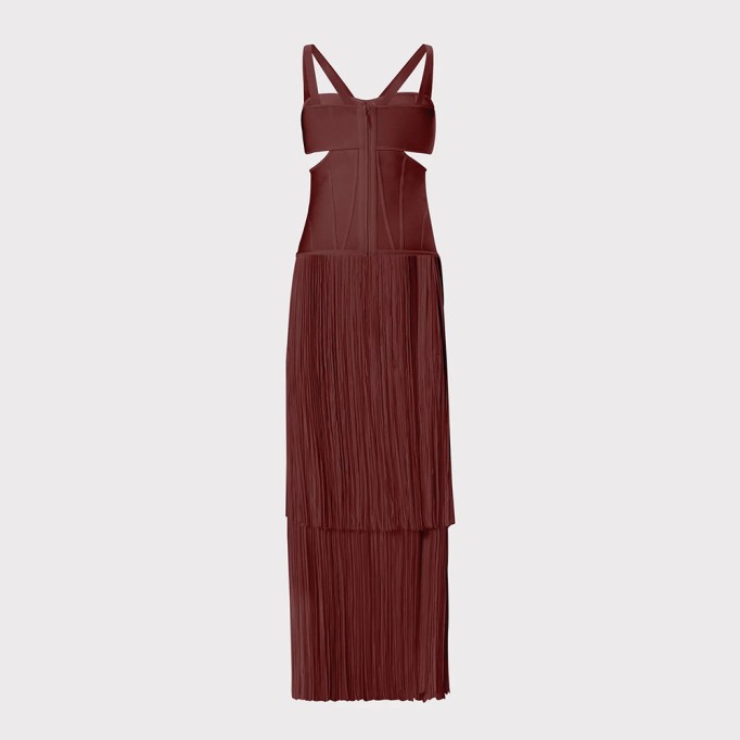 Strappy Sleeveless Tassels Maxi Bandage Dress SW6682