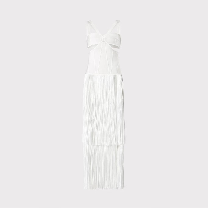 Strappy Sleeveless Tassels Maxi Bandage Dress SW6682