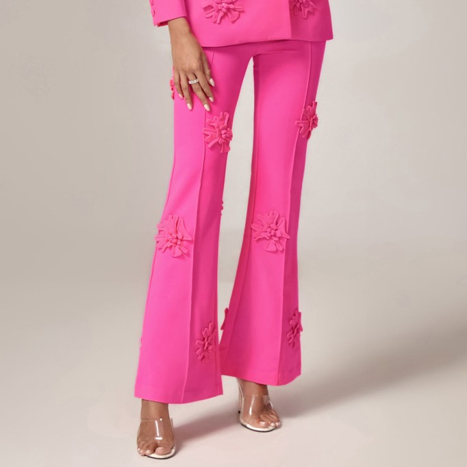 Floral Embroidery Pants / Blazer Set