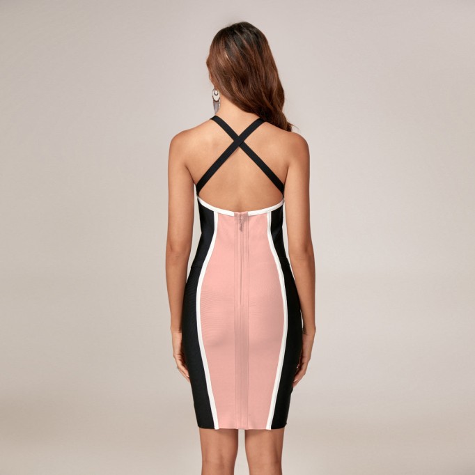 Cross Hollow Panel Bandage Dress